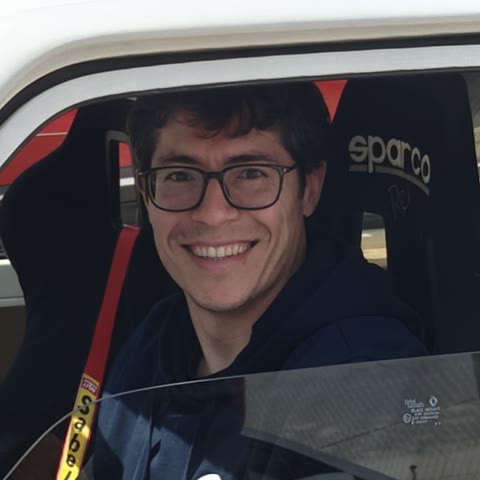 Portrait of Lluc Matas in a car